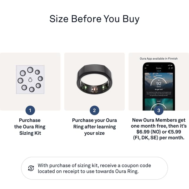Oura Ring Gen3 Heritage smart-ring størrelse 6 (stealth)