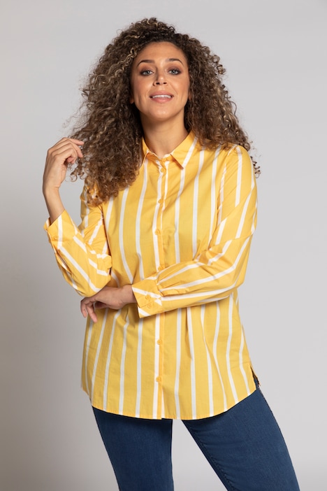 Hemdbluse, Streifen, Hemdkragen, Langarm