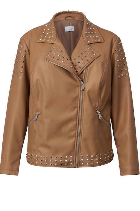 Bikerjacke, Lederoptik, Ziernieten