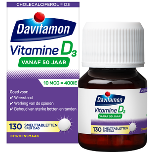Davitamon Vitamine D 50 Plus Smelttablet 130TB