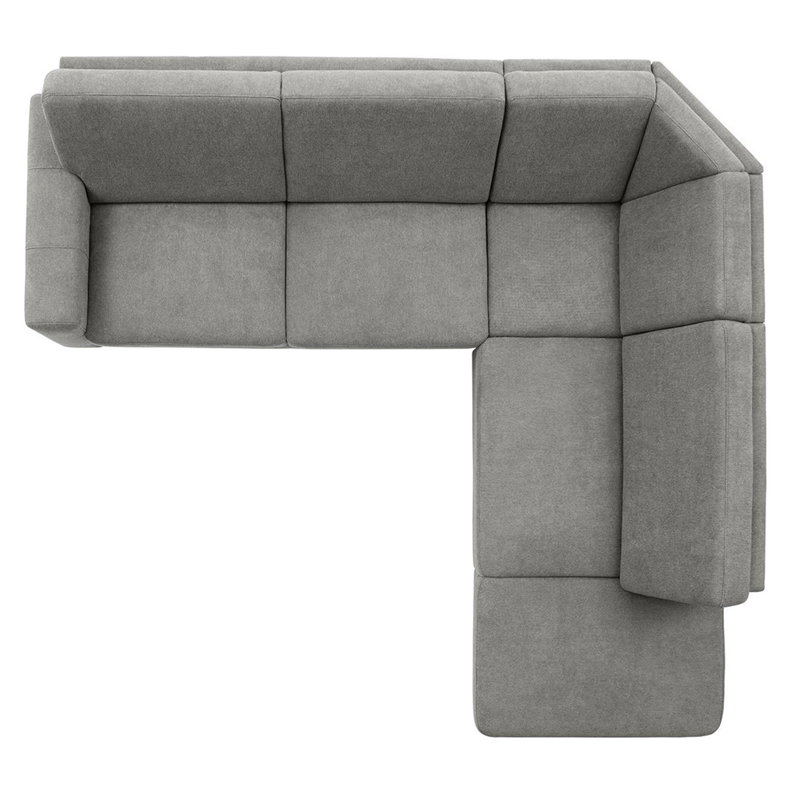 polsterpower Ecksofa - Belle silver - Basismodell - Ottomane rechts