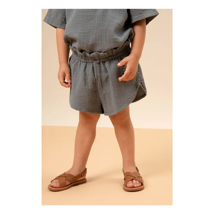 Studio Bohème Short Georgette Gaze de Coton | Bleu gris