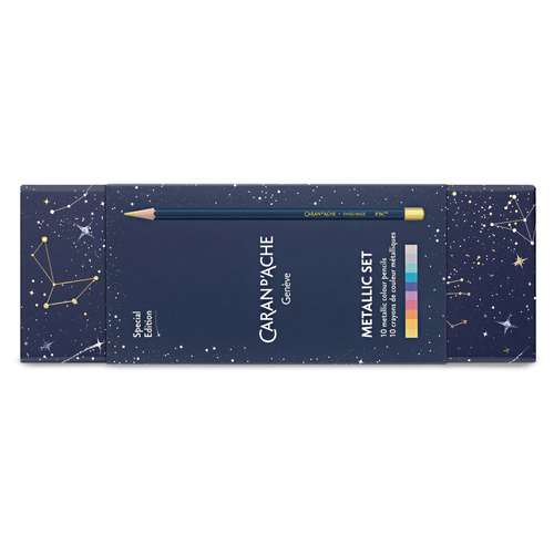 CARAN d'ACHE Special Edition Cosmic Blue Metallic Set – 10 Farbstifte