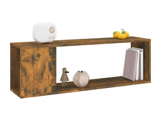 Meuble TV Chêne fumé 100x24x32 cm Bois d'ingénierie