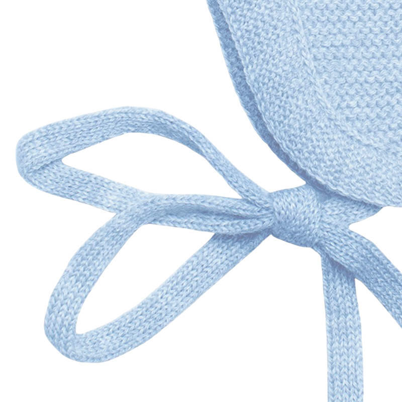 Mütze Merinowolle mit Ohren hellblau