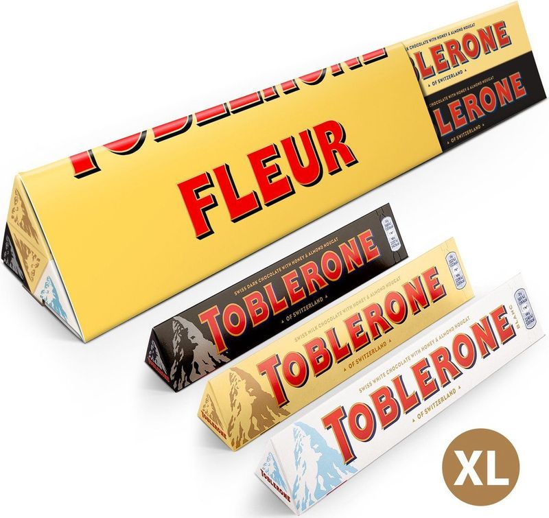 Toblerone - XL Chocoladereep - Multi Flavour Puur Wit Melk - Zwitserse Chocolade