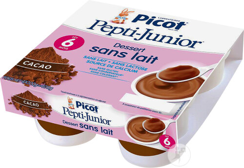 Picot Pepti-Junior Dessert Sans Lait Crème Cacao Pots 4x100g
