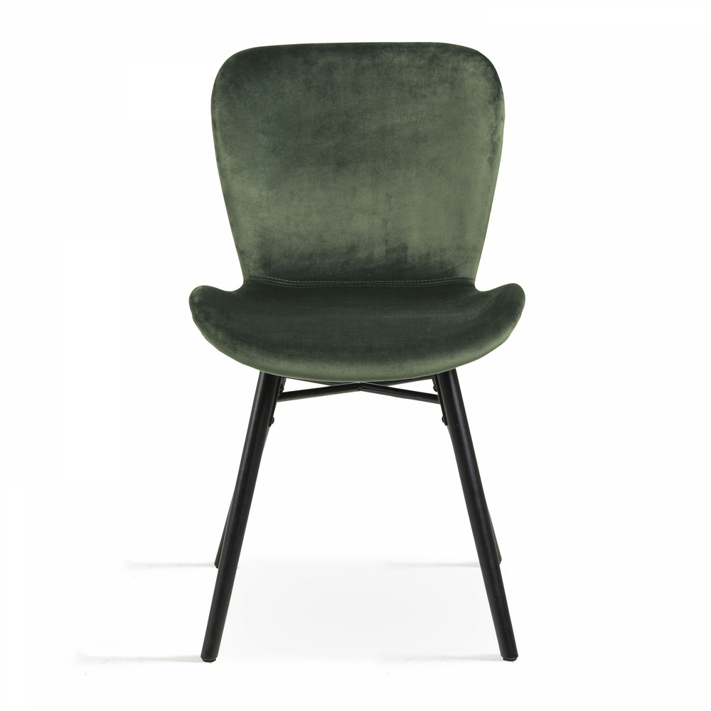 Lot de 2 chaises en velours vert foncé
