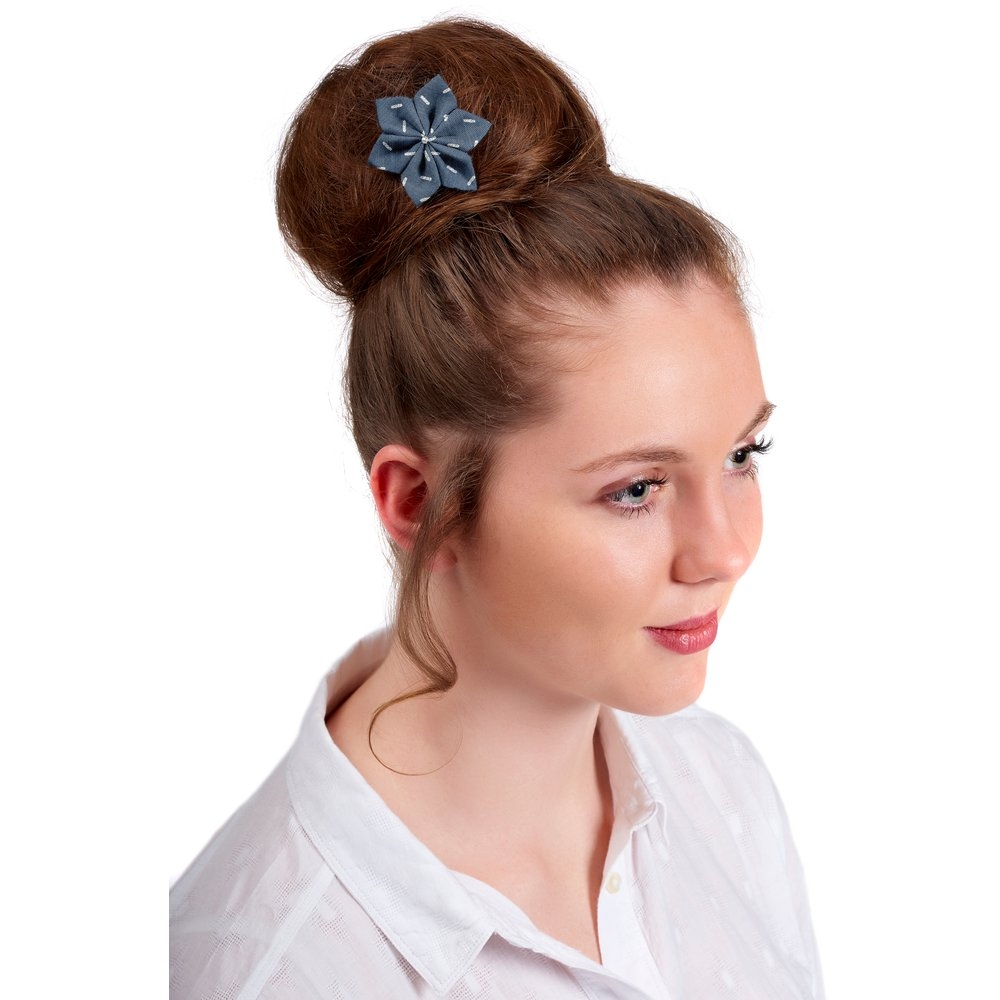 Barrette Fleur Étoile 4 Paille Argent Jean