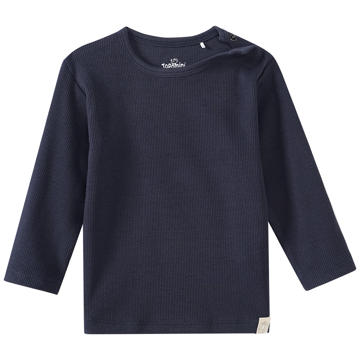 Topomini Pure Collection Baby Langarmshirt mit Rippstruktur dunkelblau