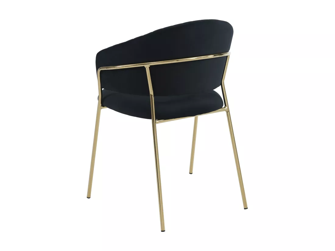 Lot de 2 chaises en velours et métal doré - Noir - MADOLIA de Pascal MORABITO