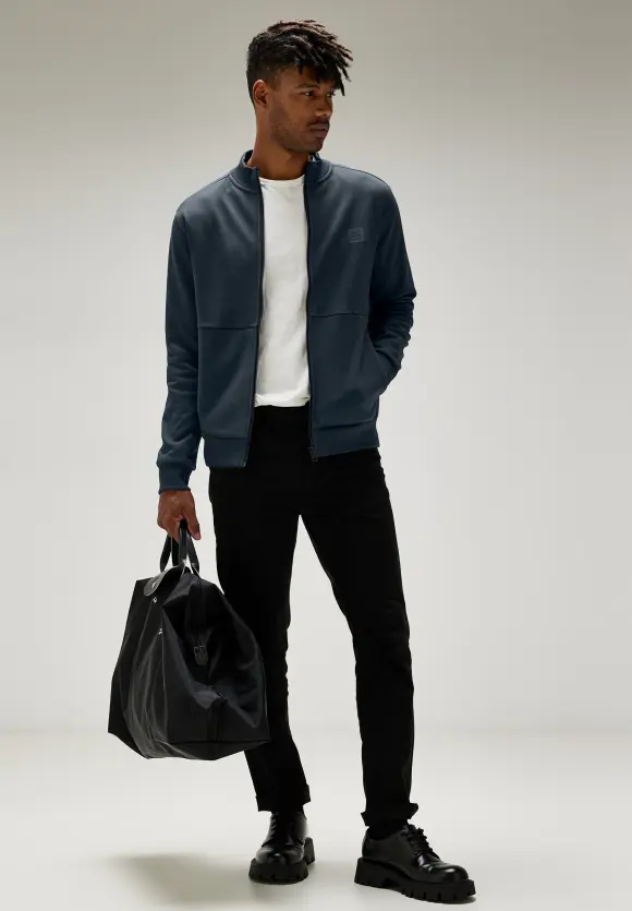 Sweatjacke mit Stehkragen - diver blue