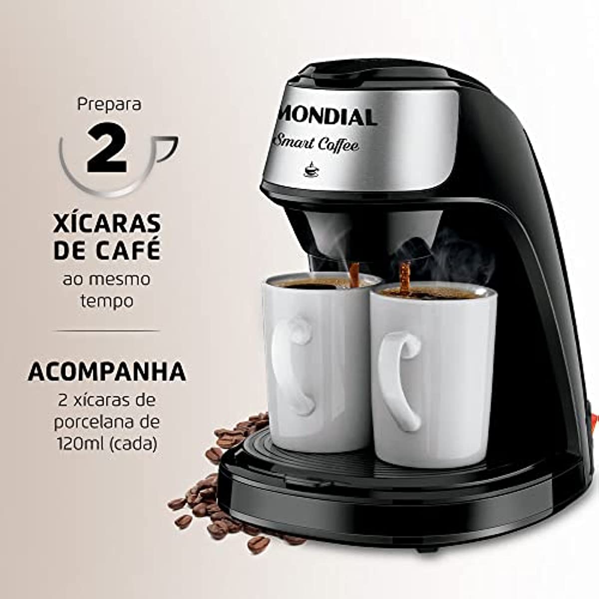 Cafeteira Mondial 2 x&iacute;caras Smart Coffee C-42-2X-BI CAFETEIRA C-42-2X-BI 127V/60HZ 2 X&Iacute;CARAS