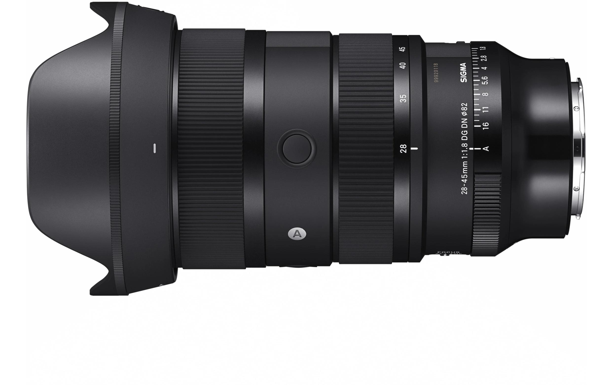 Zoomobjektiv 28-45mm F/1.8 DG DN Art Sony E-Mount<br>Vollformat-Zoomobjektiv mit einer konstanten maximalen Blendenöffnung von F1.8 und eine Schärfe und Klarheit vergleichbar mit der eines Festbrennweitenobjektivs ist