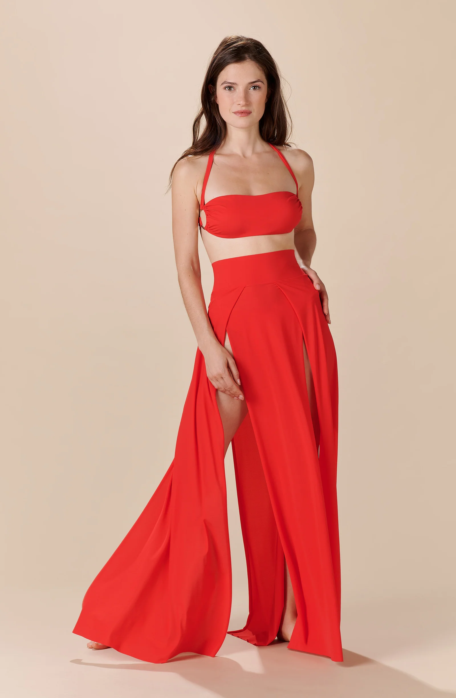 jax Jupe longue fendue rouge Rouge