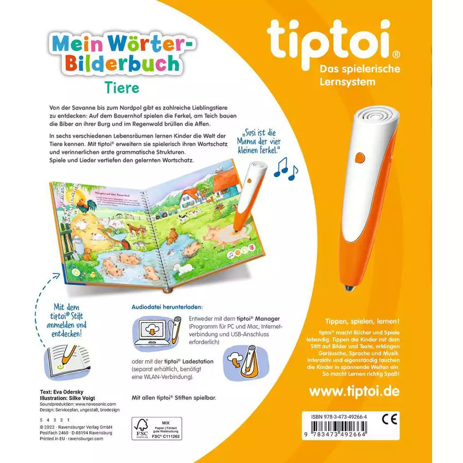 Ravensburger tiptoi® Mein Wörter-Bilderbuch Tiere
