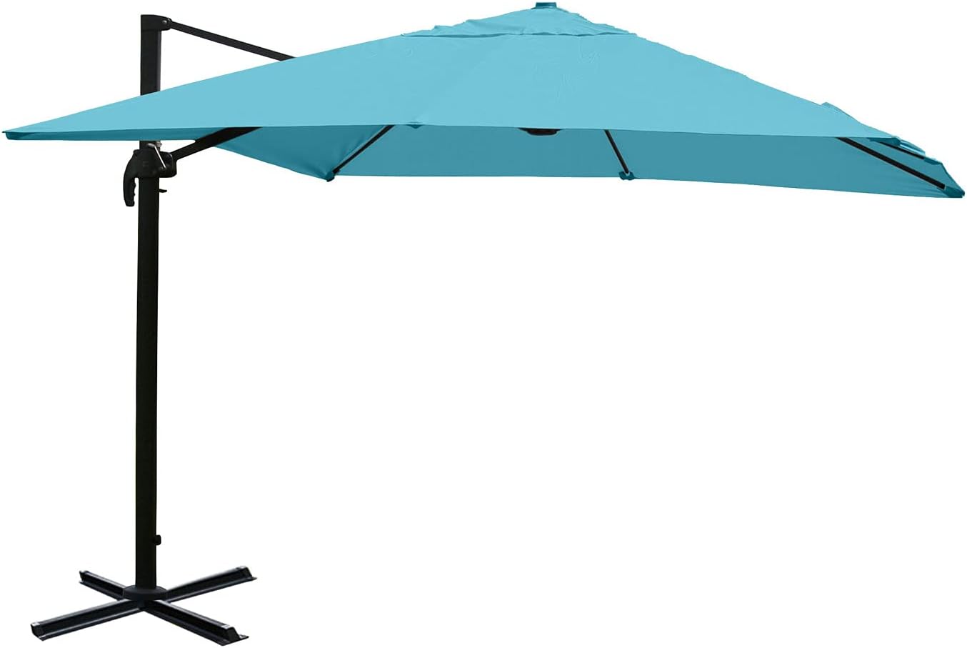 Mendler Gastronomie-Ampelschirm HWC-A96, 3,5x3,5m (Ø4,95m) Polyester Alu/Stahl 25kg