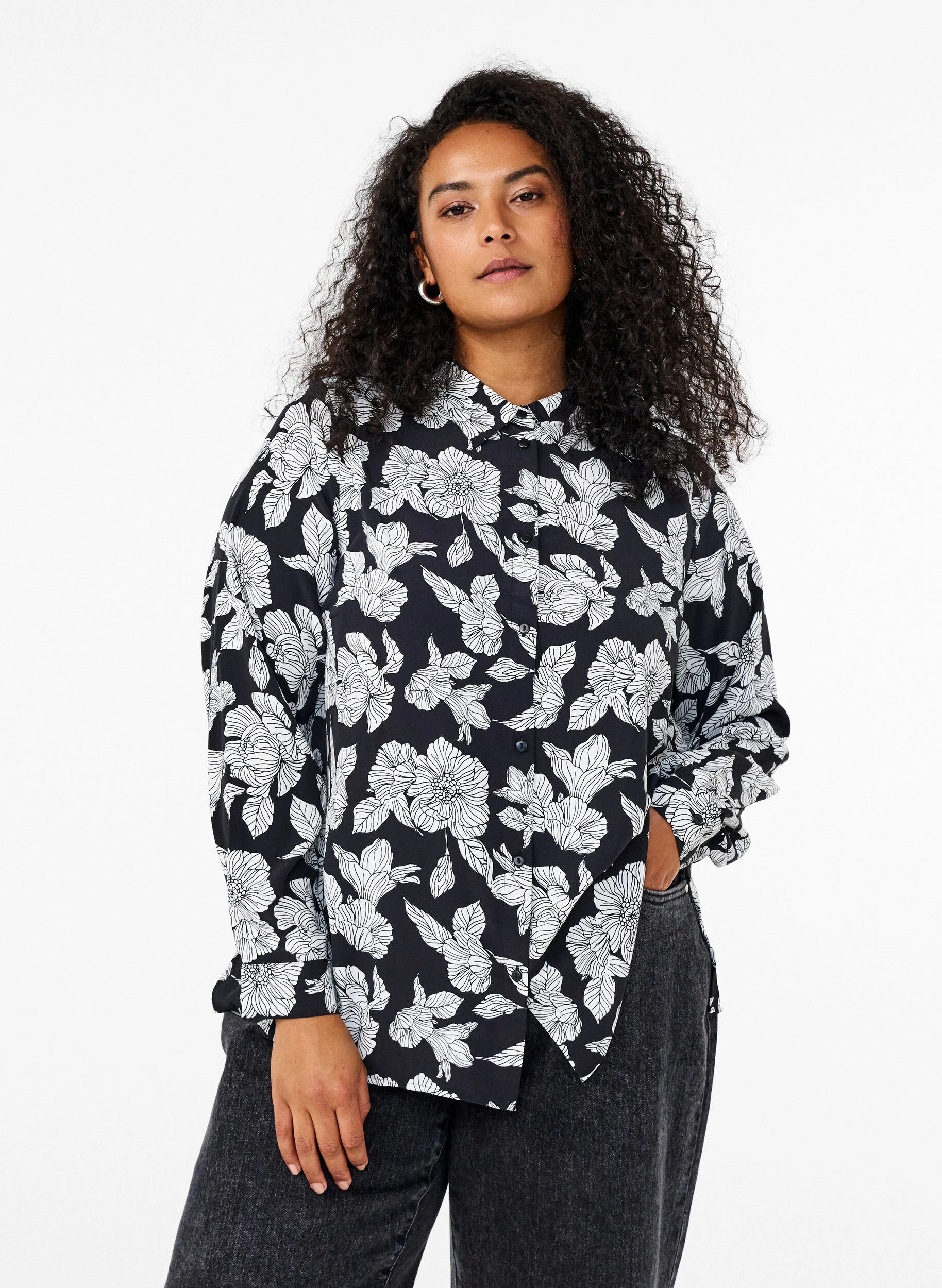 Skjorte med blomsterprint