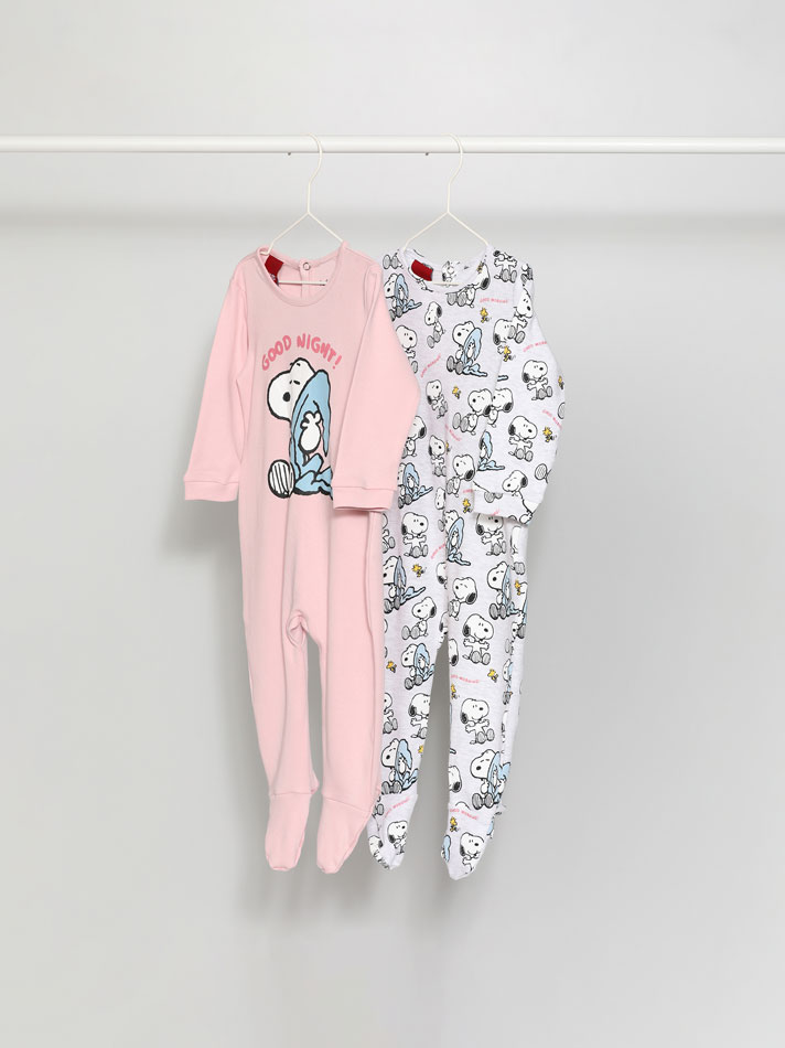 Conjunto com 2 pijamas estampados do Snoopy e Peanuts™ - Rosa Fluorescente