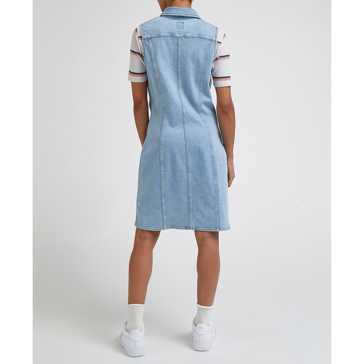 LEE<br>Vestido jeans sem mangas, fechamento com botões