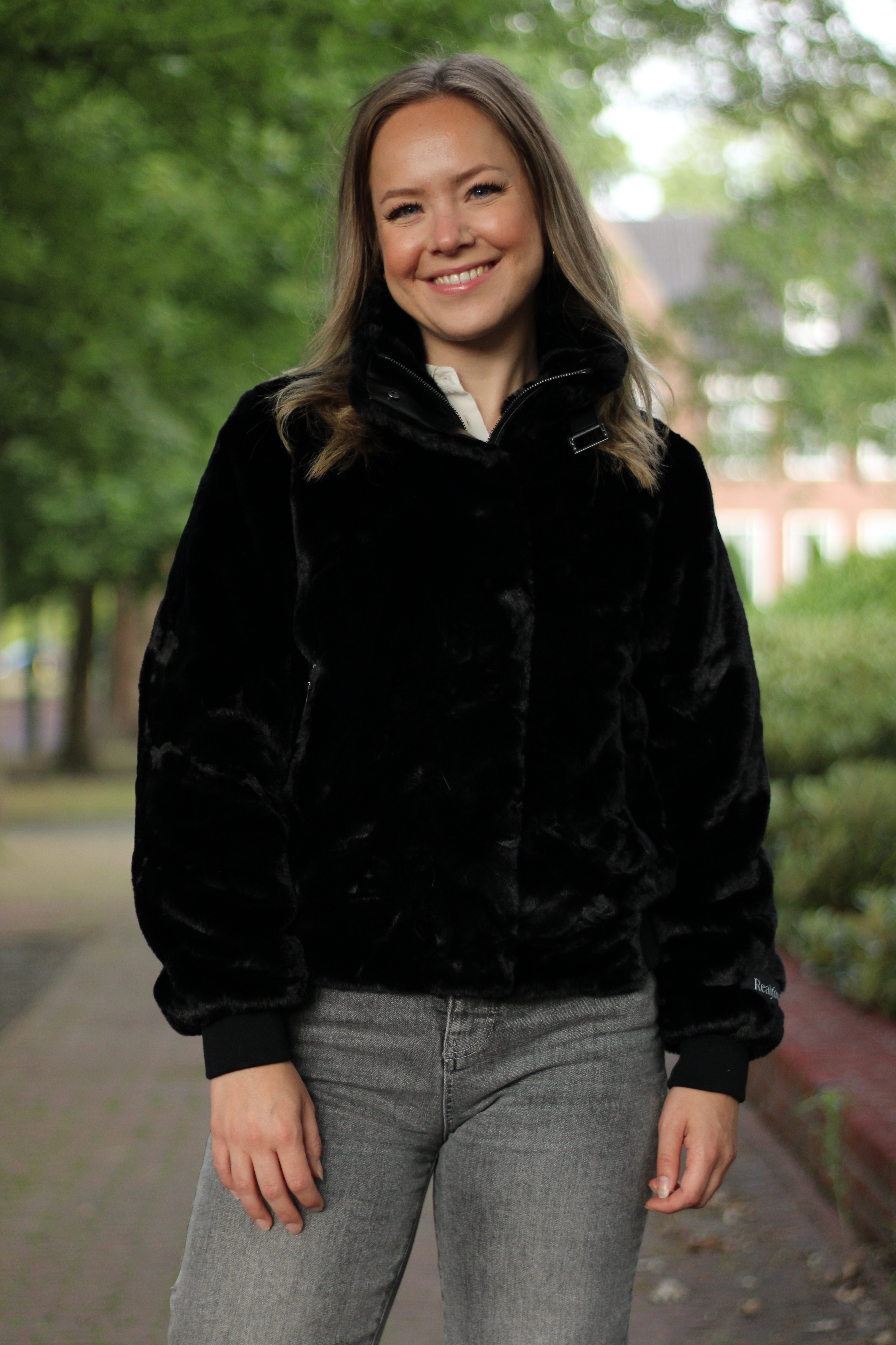 Rino & Pelle - Ambra Short Fake Fur Jacket  - Black