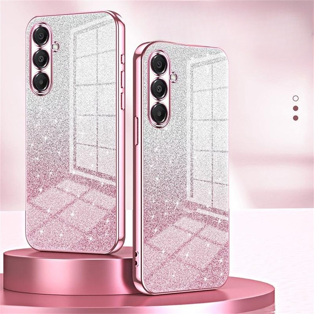 Samsung Galaxy A17 Gummi Case Schutzhülle im Glitzer Design - Silber