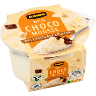 Jumbo Witte Chocolade Mousse met Witte- en Pure Chocoladekrullen 75 g