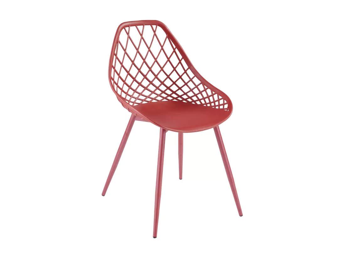 Lot de 2 chaises de jardin en polypropylène avec pieds en métal - Terracotta - MALAGA de MYLIA