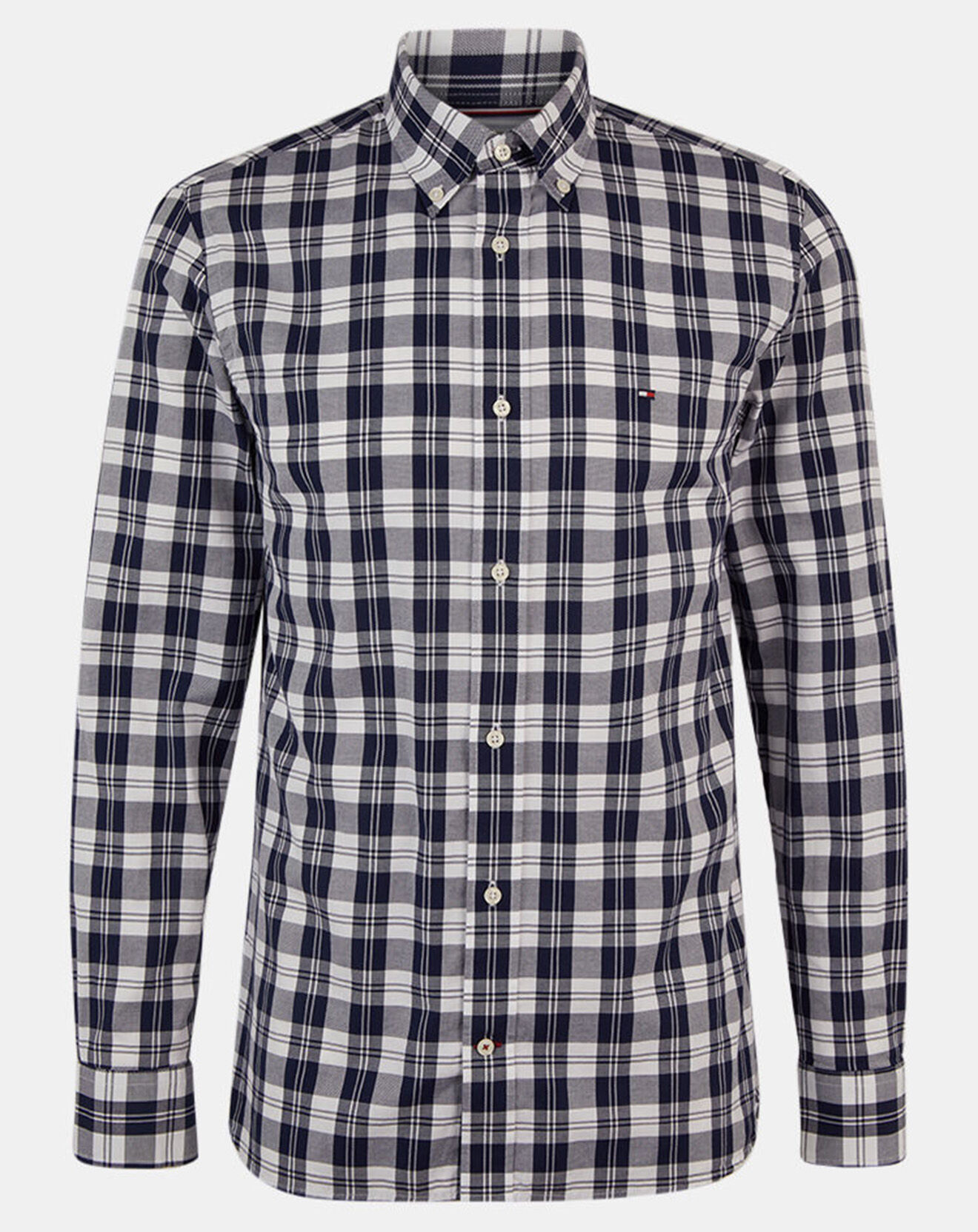 Tommy Hilfiger Chemise droite Textured Check à carreaux bleu marine/blanc