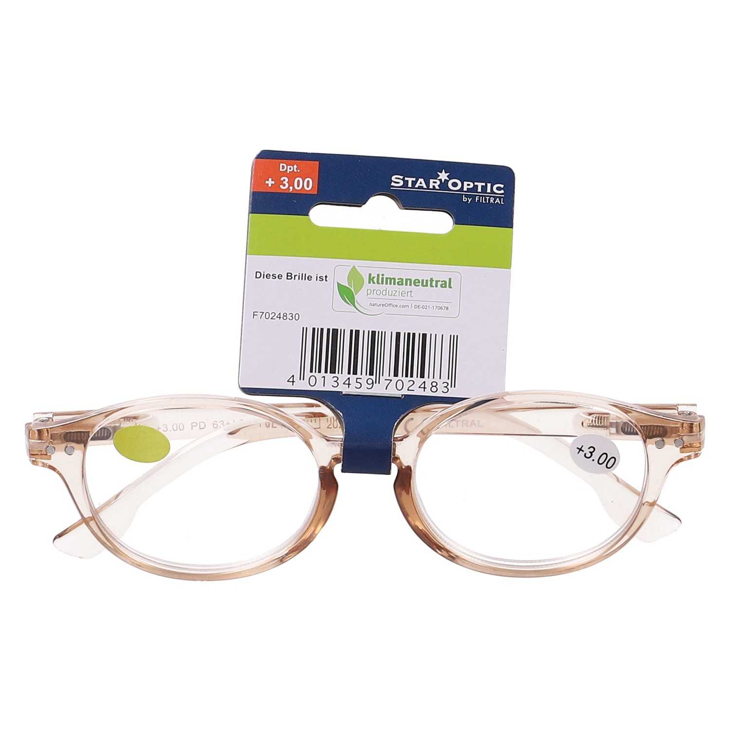 Star Optic Lesehilfe MD1 aus Kunststoff +3,0 Dioptrien beige
