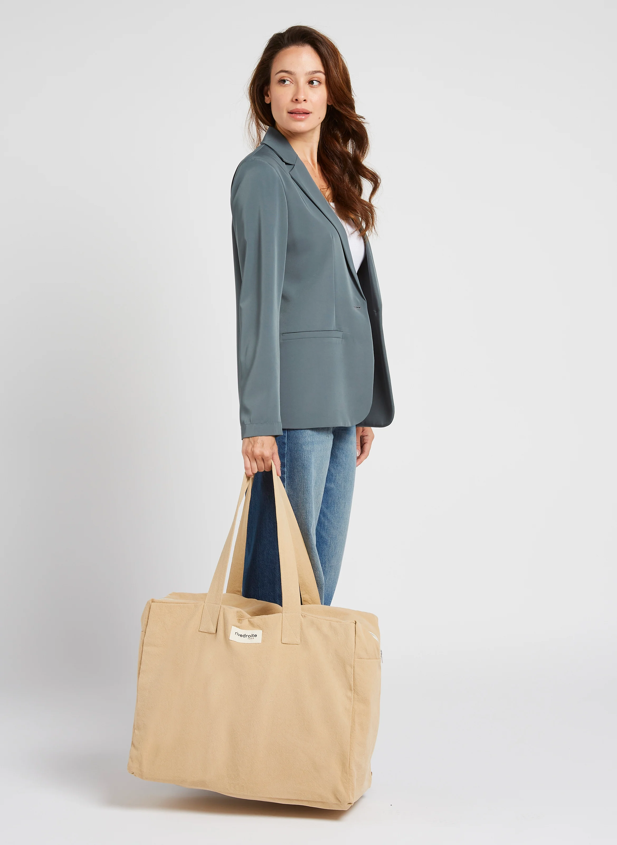 ELZEVIR - Sac de voyage en coton recyclé | Beige