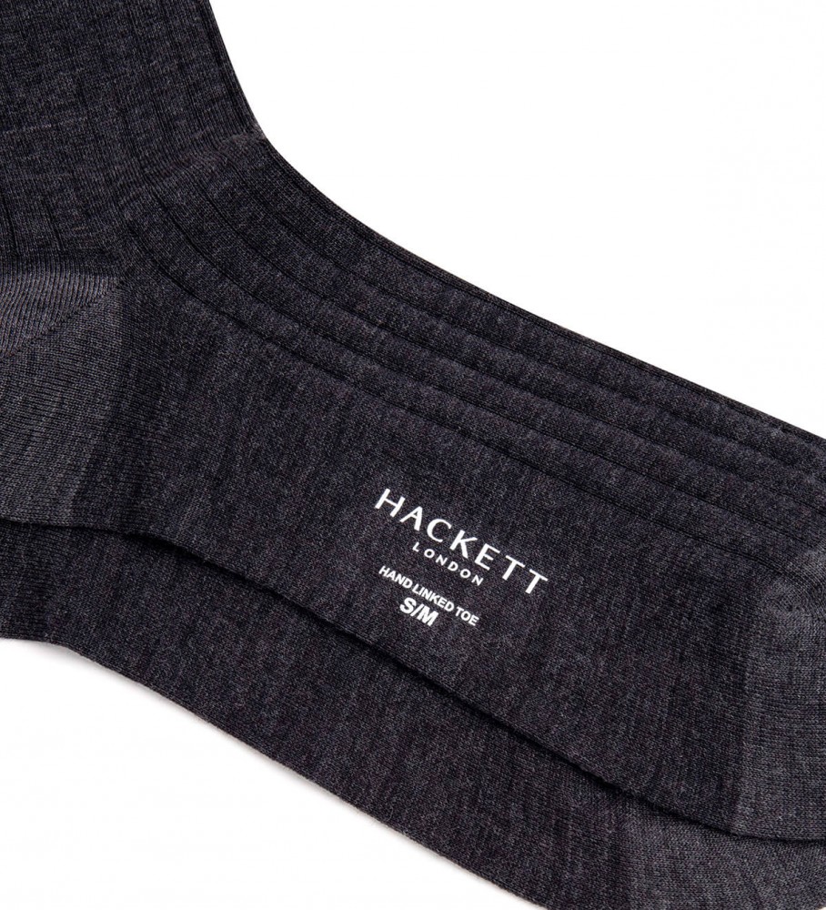 Meias longas de lã merino Hackett cinza