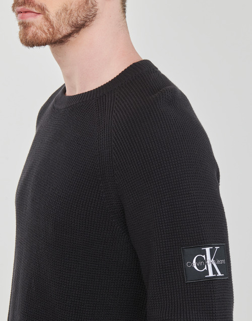 Calvin Klein Jeans - BADGE EASY SWEATER - Noir