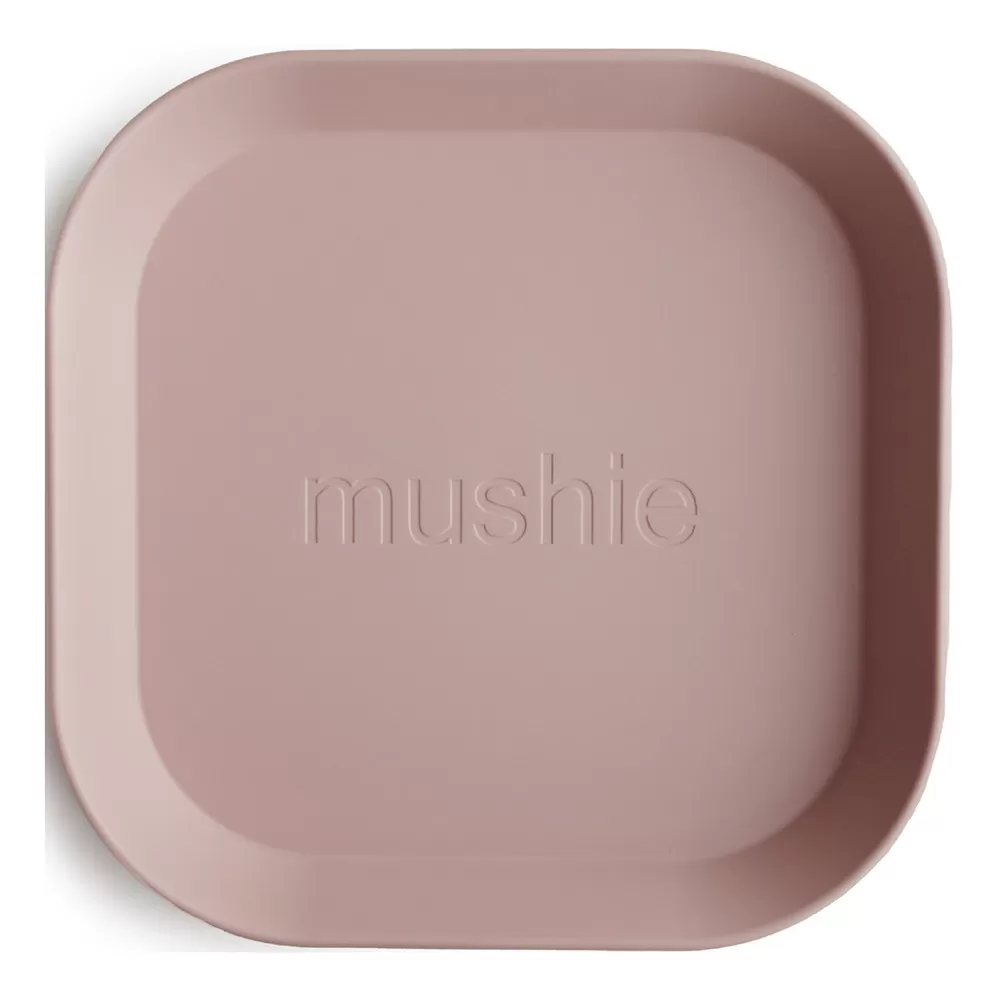Mushie Tallerken Firkant Blush - 2 stk.