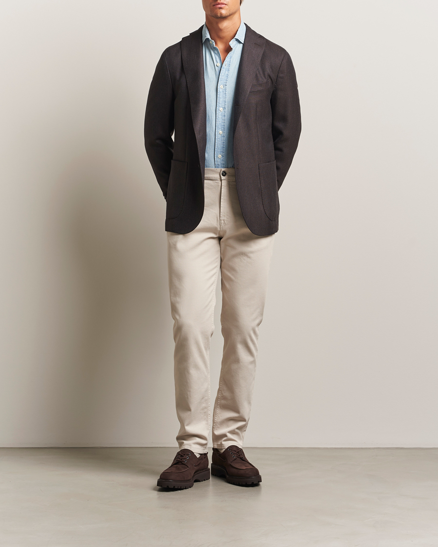 Canali Cotton Twill Chinos Light Beige