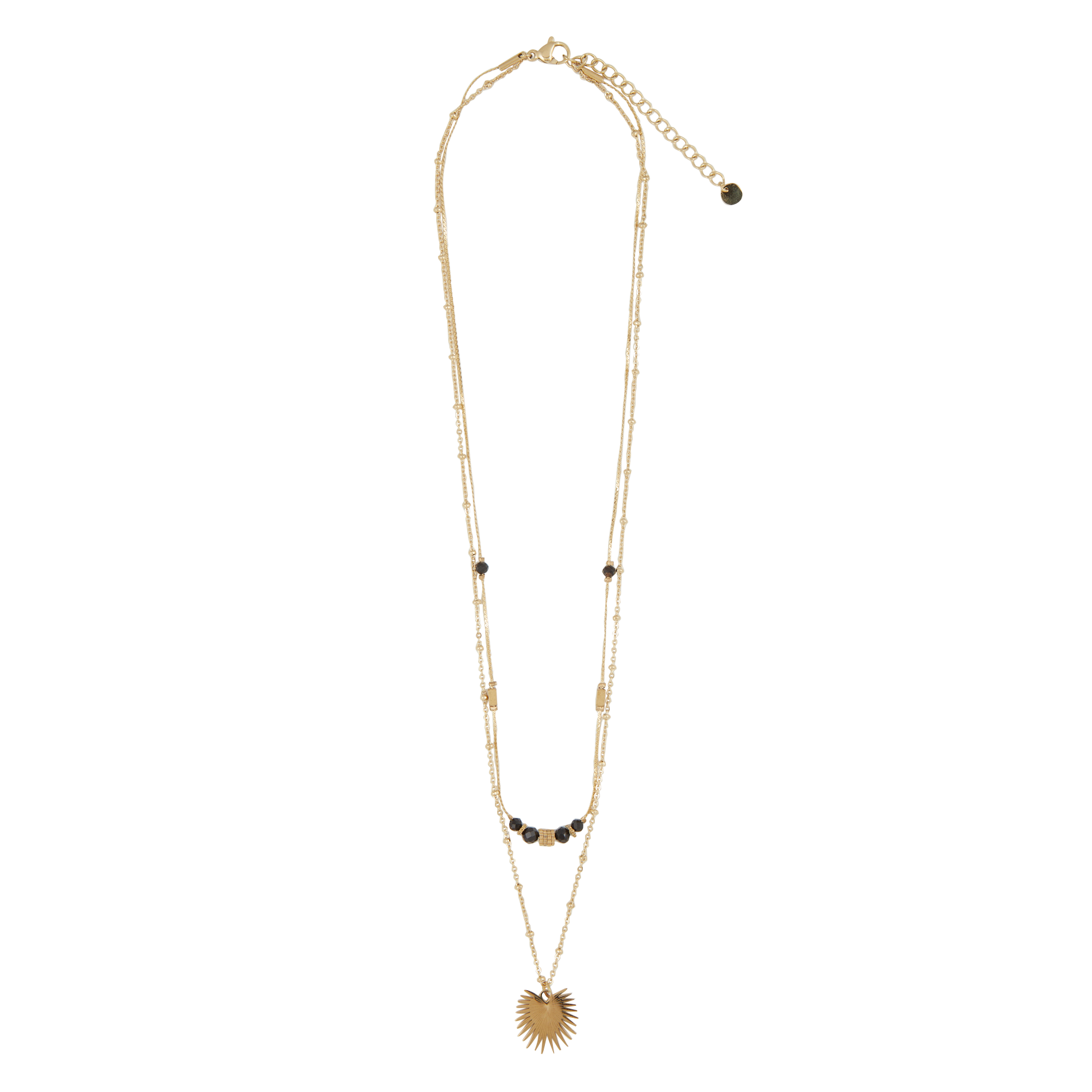 Collier à perles en acier | Doré