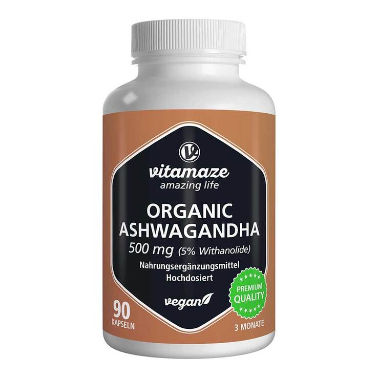 Ashwagandha Extrakt 500 mg Kapseln vegan, 90 St