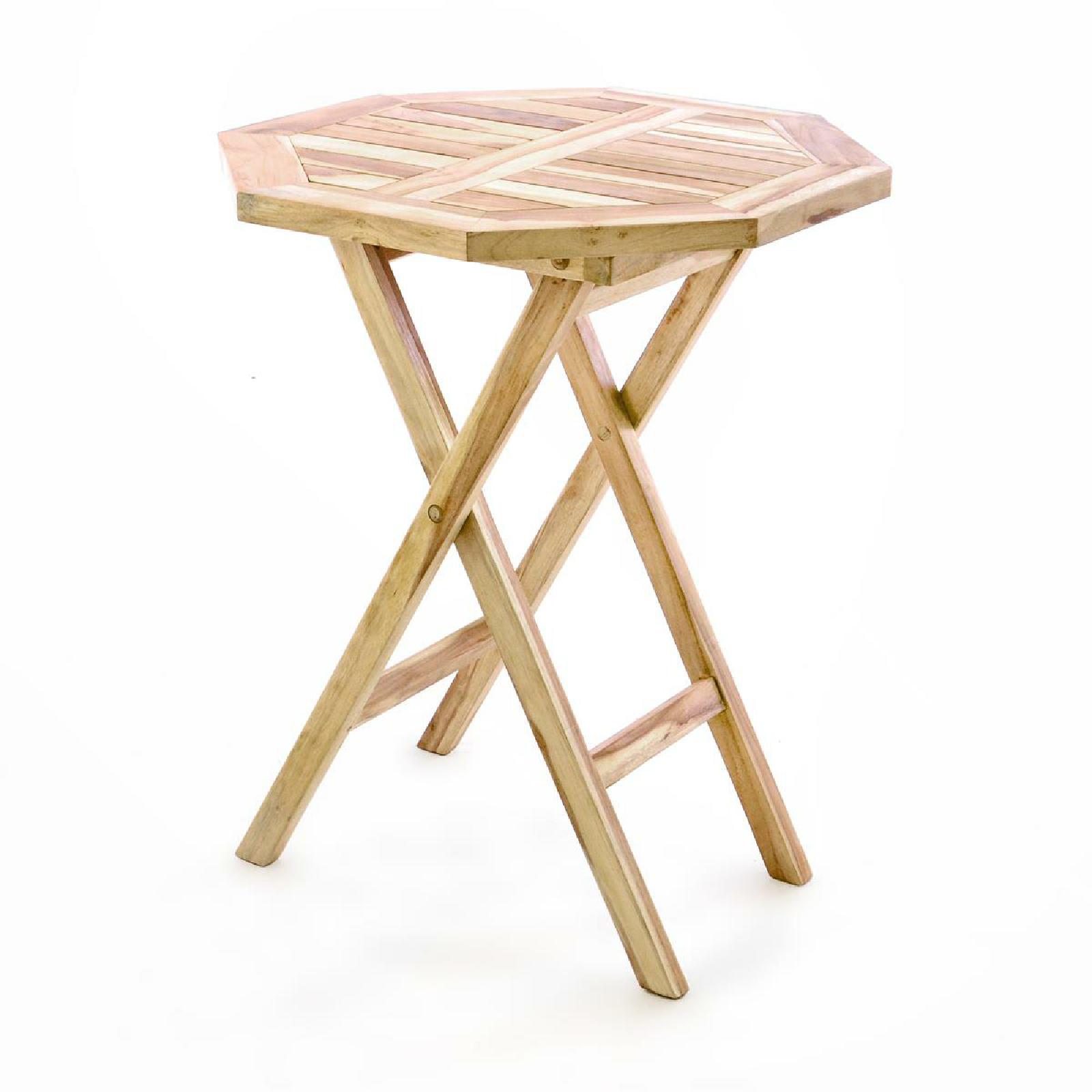 VCM 3-tlg. Balkonset Klappstuhl Tisch Teakholz Garten-Set Sitzgarnitur 60cm