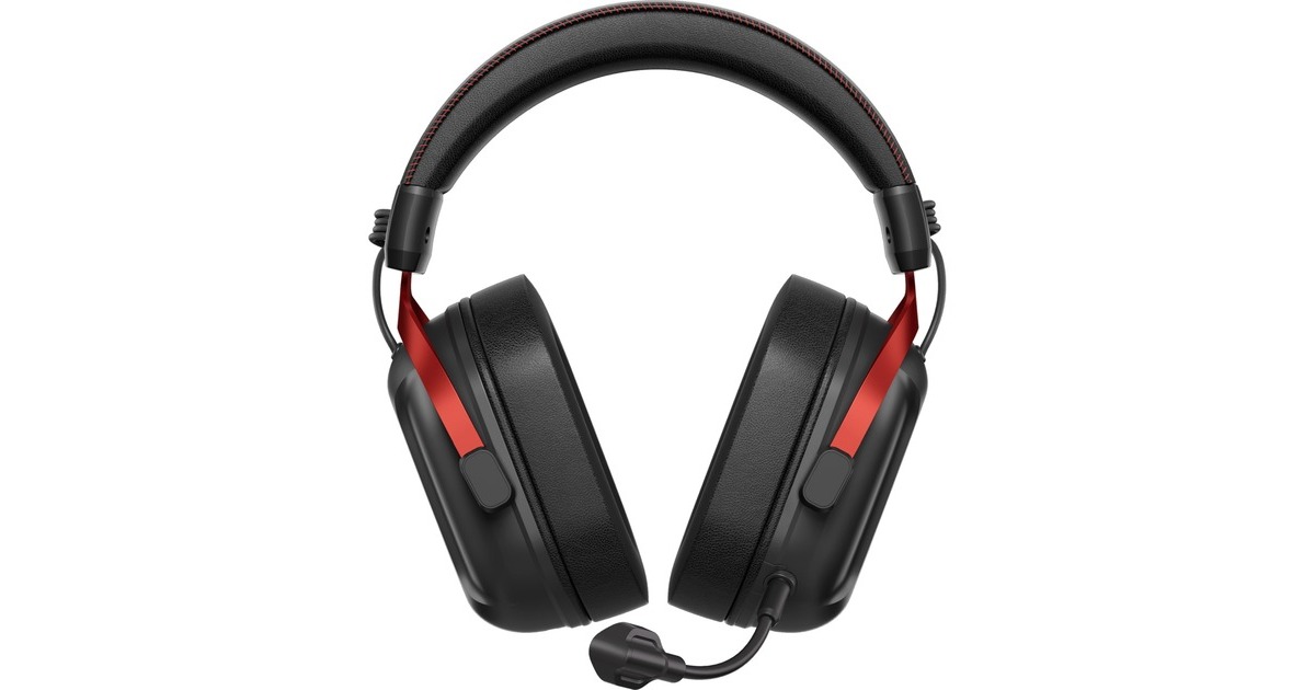 MCHOSES9 Pro Wireless  over-ear gaming headset  (Zwart/rood, PC / laptop / Playstation / Switch / Smartphone, 2.4G / Bluetooth / Wired / Type-C)