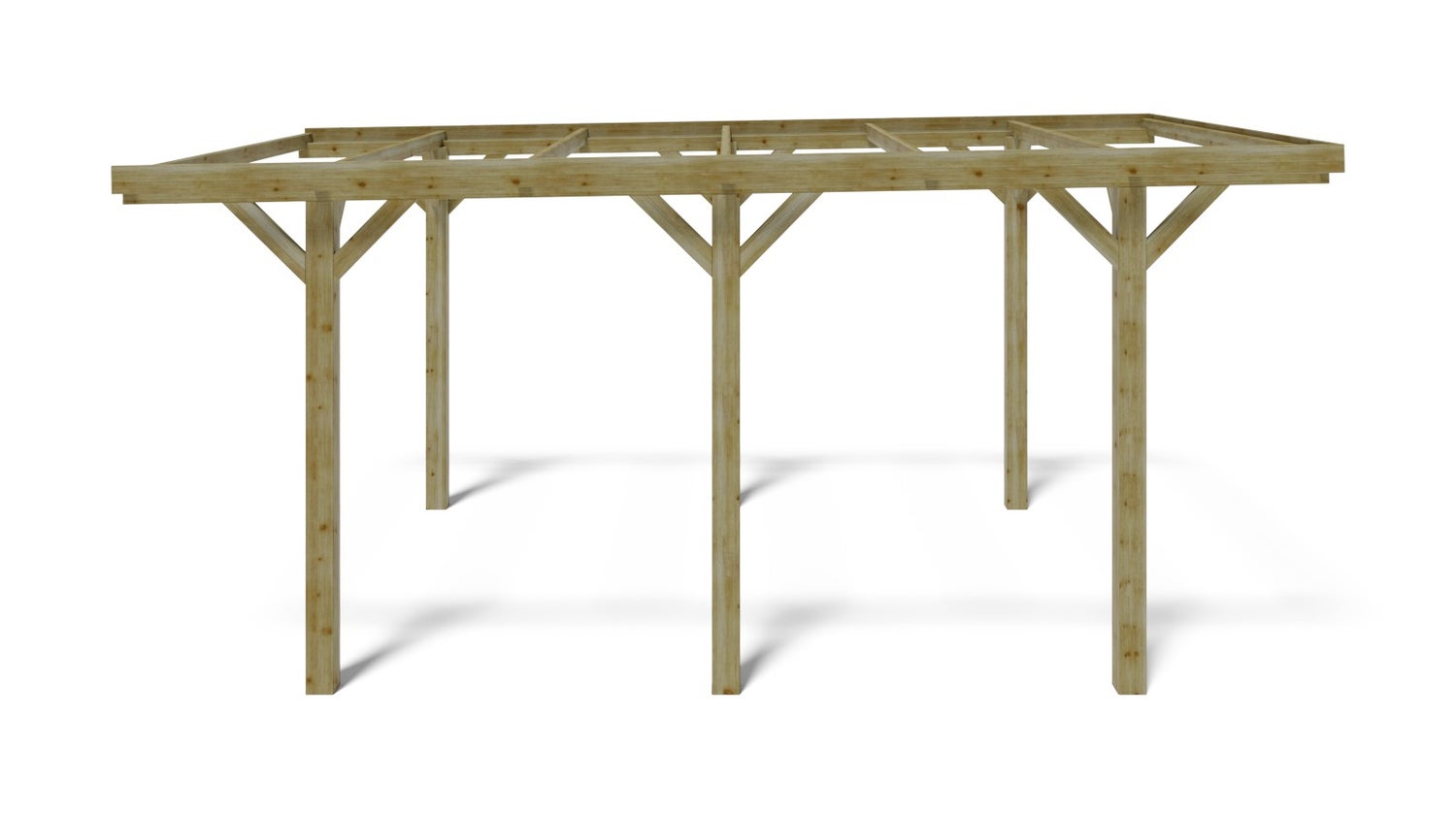 Carport garage dak 3,04x5,12 m - 15,56 m2