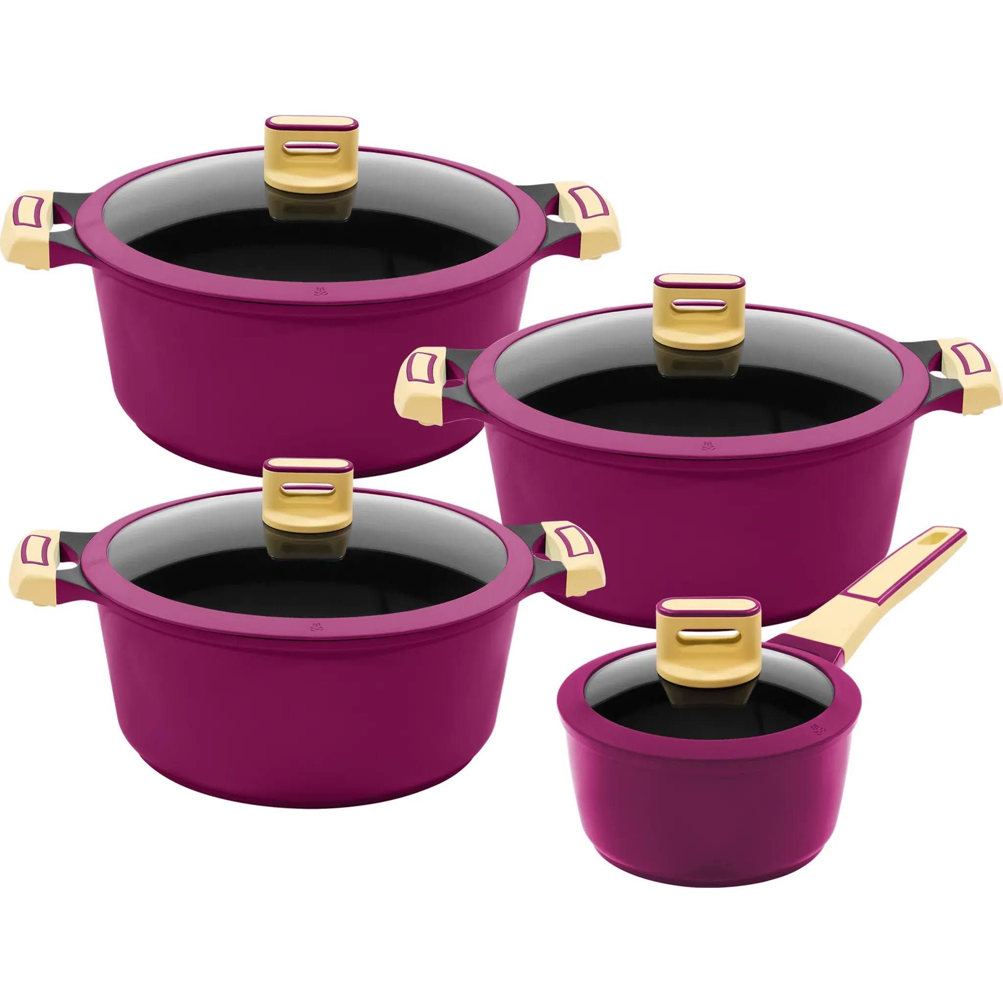 KING GOURMET Kochtopfset 8tlg aubergine