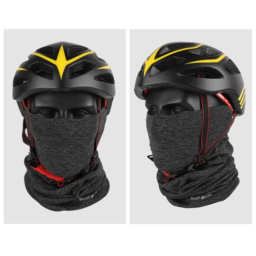 Fleece Bandana Motorrad Schal Fahrrad Halstuch Biker Sturmmaske Ski Schlauchschal - Rot / Schwarz