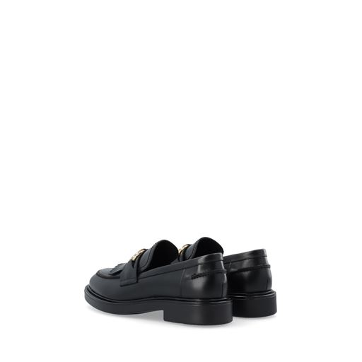Bianco BIAAdda Fringe Chain Loafers, Black, 40