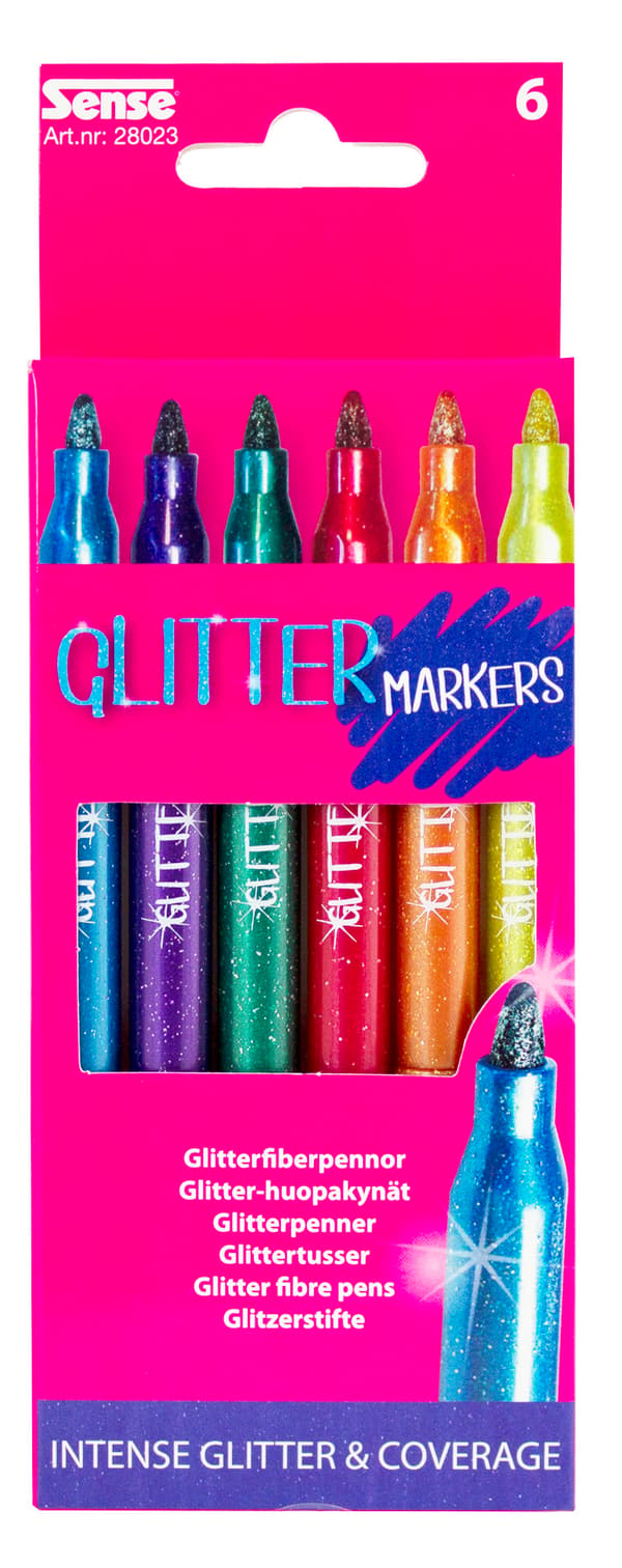 Tusj Glitter 6 stk. Sense