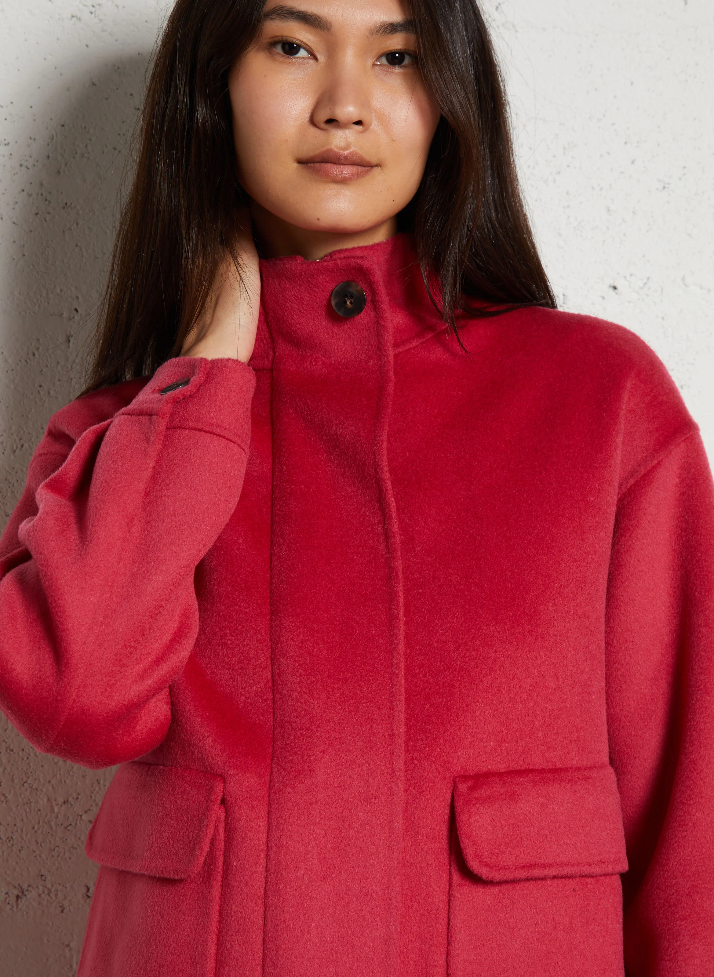 RIG - Manteau droit en laine | Beige