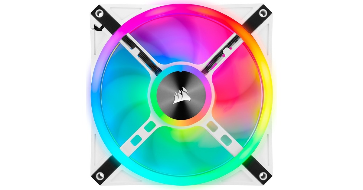 CorsairiCUE QL140 RGB case fans  (Wit, 2 stuks, 140 x 140 x 25 mm, PWM)