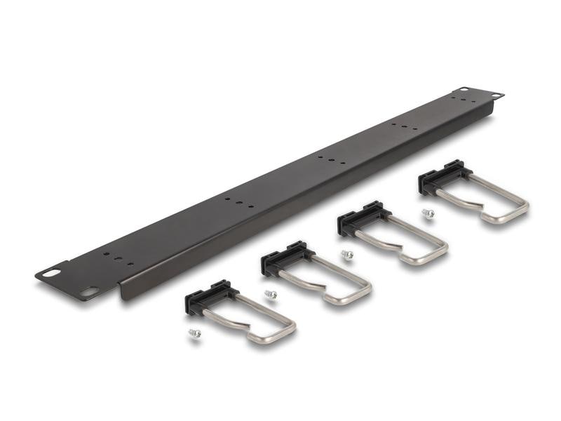 Delock Kabelführungspanel mit 5 Metallbügel 1HE , Silber Delock 19″ Kabelmanagement Rangierpanel mit 5 Metallbügel 1 HE, Schwarz