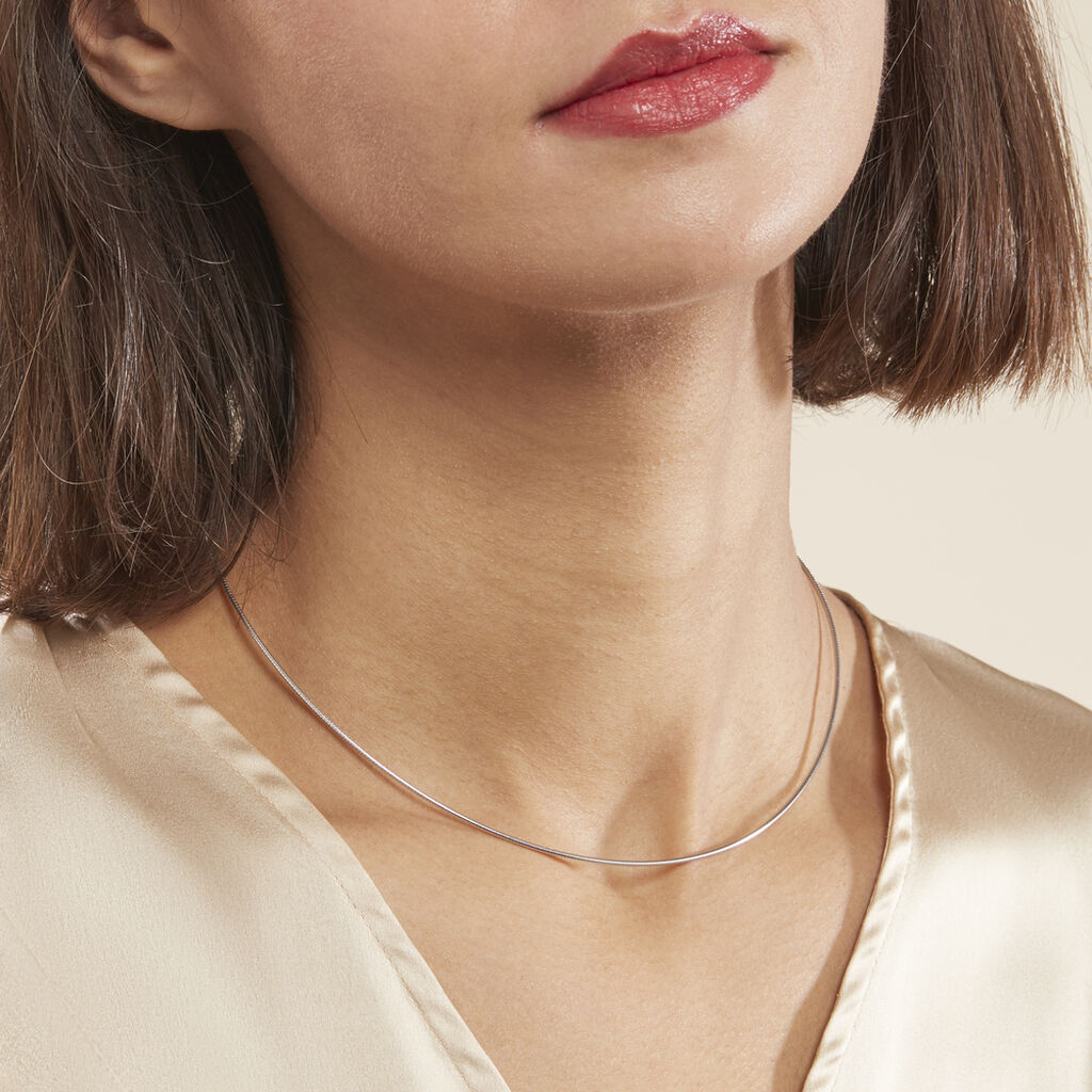 Chaîne Kassie Maille Omega Argent Blanc