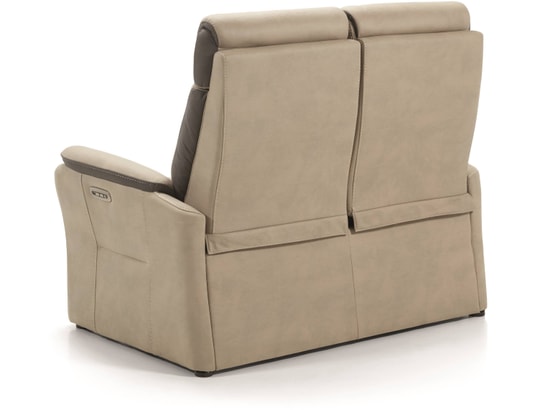 CONCEPT1 - Canapé tissu Paris 2 places 2 relax électrique beige/gris foncé