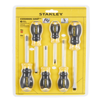 Stanley schroevendraaierset Cushiongrip 6 delig